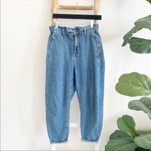 Zara paper bag denim jeans